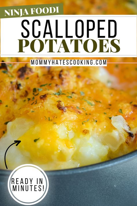 ninja foodi scalloped potatoes Ninja Foodi Scalloped Potatoes, Ninja Foodi Multicooker Recipes, Ninja Foodi Potatoes, Creamy Garlic Potatoes, Slow Cooker Scalloped Potatoes, Ham And Potato Casserole, Scalloped Potatoes Easy, Scalloped Potatoes And Ham, Ham Potato