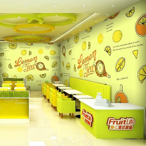 Juice Shop Interior Design, Juice Shop Interior, Juice Bar Interior, Juice Bar Design, Juice Shop, Shop Background, Outdoor Restaurant Design, Juice Branding, House Wallpaper