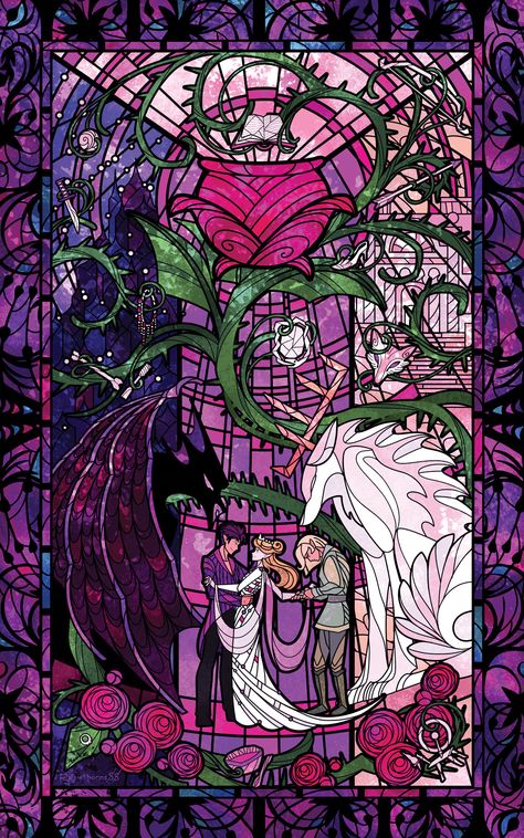 Rosie ( rosiethorns88 ) on Twitter: "New illustration feat. on the Feb 2020 @LitJoyCrate puzzle! They pitched an amazing idea to crossover #ACOTAR w/ the stained glass style of #BeautyAndTheBeast! Feat. Rhysand & Tamlin's beast forms, a rosey cauldron, and 14 other hidden items! ✨ #feysand #acomaf #sjm #batb… https://t.co/sXPb05h7m8" Sara J Maas, Feyre And Rhysand, Heroic Fantasy, Posca Art, A Court Of Wings And Ruin, Fantasy Magic, Sarah J Maas Books, A Court Of Mist And Fury, Throne Of Glass