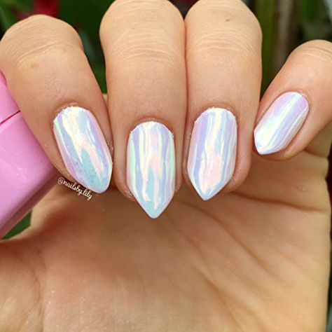 Unicorn Chrome Nails, Nail Top Coat, Unicorn Chrome, Dutch Wedding, Tan Nails, Color For Nails, Chrome Nail Powder, Unicorn Nails, Chrome Powder