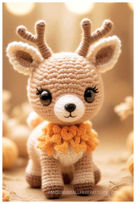 Crochet Deer Amigurumi Free Pattern Crochet Christmas Toys, Crochet Deer Pattern Free, Dear Crochet Pattern Free, Deer Amigurumi Free Pattern, Deer Crochet Pattern, Amigurumi Crochet Deer Toy Free Pattern, Crochet Star Patterns, Crochet Project Free, Crochet Deer