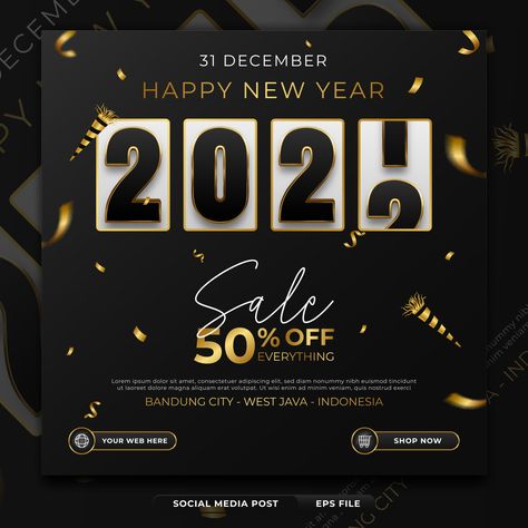 Download the New year sale promo announcement social media post template 3660803 royalty-free Vector from Vecteezy for your project and explore over a million other vectors, icons and clipart graphics! Announcement Social Media Post, New Year Social Media, New Year Post, New Year Offers, New Year Sale, Social Media Post Template, New Years Sales, Social Media Business, Post Design