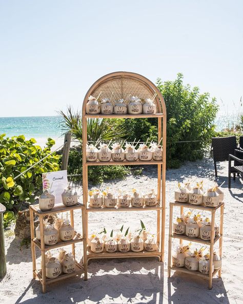 Looking for a healthy & refreshing drink option for your wedding? Try our Nariyal Pani! Made from fresh tender coconuts, it's the perfect way to keep your guests cool & hydrated. Coconut Stand Wedding, Wedding Coconuts Decoration, Coconut For Wedding, Beach Wedding Food, Beach Bonfire Ideas, Roatan Wedding, Coconut Stand, Nariyal Pani, Coconut Wedding