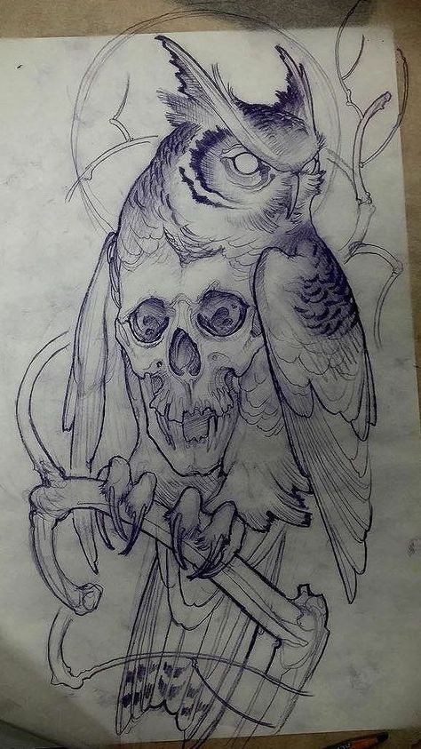 Owl Tattoo Drawings, Geometric Owl, Tier Tattoo, Kunst Tattoos, Tattoo Zeichnungen, Owl Tattoo Design, Sketch Tattoo Design, Tattoo Sketch, Desenho Tattoo