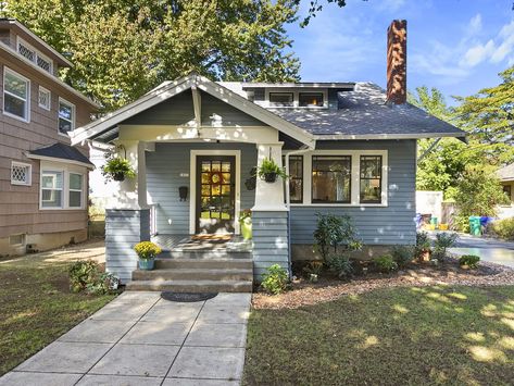 2833 NE Weidler St, Portland, OR 97232 | MLS #22684094 | Zillow Portland Homes Exterior, Homes Exterior, Beadboard Ceiling, Large Dining Room, Coastal Cottage, Exterior House, Tiny House Design, Small House Design, Open Floor Plan