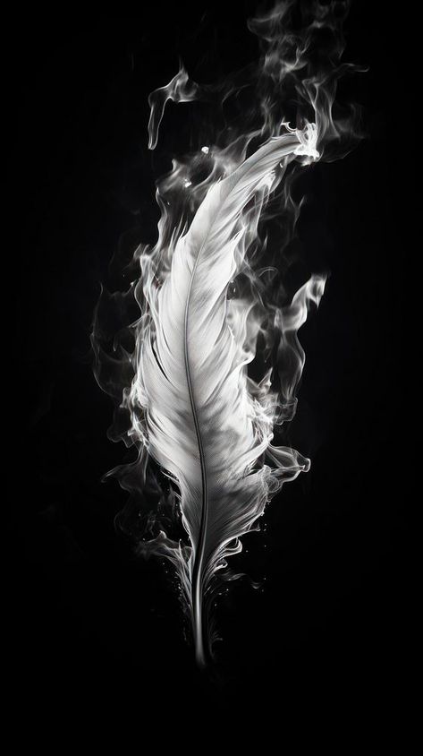 Fire Black And White Aesthetic, Feather Aesthetic Wallpaper, Wings Wallpaper Aesthetic, Fire Black Background, Fire Wallpaper Aesthetic, Black And White Aesthetic Photography, Wallpapers Fire, Burning Feather, Intro Pictures