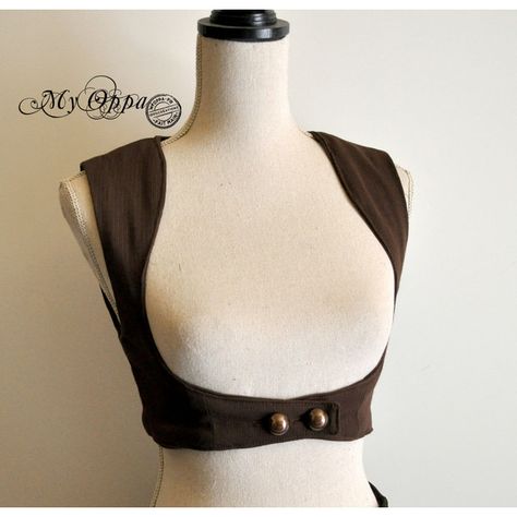 Waistcoat Short Steampunk Underbust Brown ($46) ❤ liked on Polyvore featuring black, outerwear and women's clothing Corset Outfit Goth, Underbust Corset Outfit, Underbust Vest, Tailoring Classes, Waistcoat Pattern, Corset Outfit, Corset Fashion, Underbust Corset, Vest Outfits