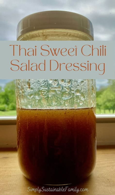 How to make a Thai Sweet Chili Salad Dressing from scratch with kitchen staples you probably already have in your pantry. #ThaiSweetChili #ThaiSweetChiliSauce #ThaiSweetChiliSaladDressing #ThaiSweetChiliwithHoney #ThaiSweetChiliwithMapleSyrup ThaiSweetChiliFromScratch Dressing From Scratch, Thai Salad Dressings, Chili Salad, Sweet Chili Sauce Recipe, Asian Salad Dressing, Salad Dressing Recipes Healthy, Spicy Salad, Keto Salad, Kitchen Staples