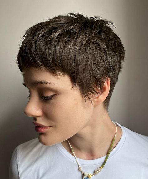 Short Hipster Hair, Super Short Pixie Cuts, Non Binary Haircuts, Shaved Pixie Cut, Super Short Pixie, Shaved Pixie, Short Blonde Pixie, Short Curly Pixie, Thick Hair Cuts