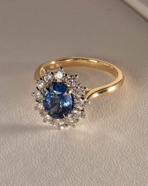 Oval Sapphire With Diamond Halo | Naveya & Sloane Vintage Sapphire Engagement Rings, Vintage Sapphire Rings, Naveya And Sloane, Engagement Rings Gold, Vintage Sapphire Ring, Sapphire Engagement Rings, Vintage Engagement Rings Sapphire, Vintage Sapphire, Old World Charm