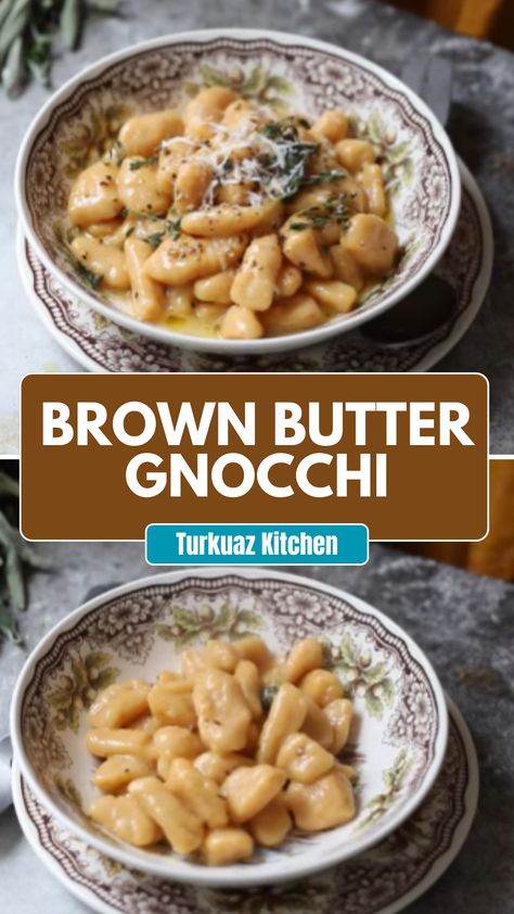 Turkuaz Kitchen Brown Butter Gnocchi Gnocchi Recipes Brown Butter, Gnocchi With Brown Butter And Sage, Potatoe Gnocchi, Brown Butter Gnocchi, Butter Gnocchi, Kitchen Brown, Parmesan Cheese Potatoes, Gnocchi Recipe, Kitchen Dinner