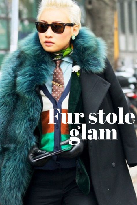 Fur stoles are making a comeback! Here are a few ways to wear them and elevate any outfit without looking outdated. Fur Stole Outfit, Fur Stole, Winter Months, Halloween Cosplay, Capsule Wardrobe, All Fashion, Fur Coat, Style Inspiration, Wardrobe