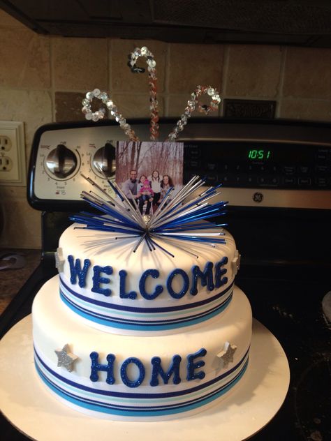 Welcome home cake Welcome Home Cake Design, Welcome Back Home Cake, Home Cake Ideas, Welcome Home Cake Ideas, Welcome Cake, Welcome Home Cake, Welcome Home Cakes, Welcome Back Home, Home Cake