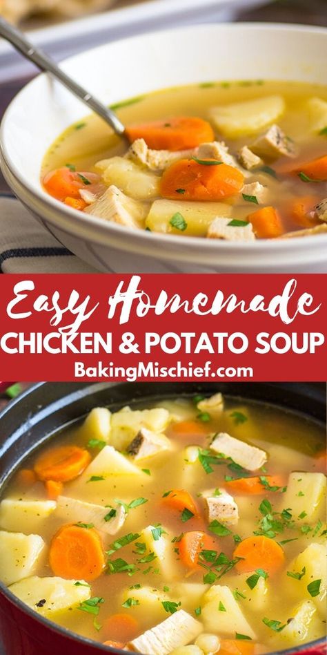 Chicken And Potato Soup, Chicken Potato Soup, Holiday Soups, Chicken Soup Recipes Homemade, Homemade Potato Soup, Easy Chicken Soup, Best Potato Soup, Dinner Soup, Chicken And Potato