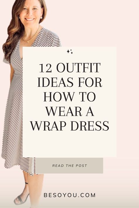 Wrap Dress For Work, Wrap Dress With Jacket, Style Wrap Dress, Jewelry For Wrap Dress, How To Wear A Wrap Dress, Style A Wrap Dress, Wrap Dress With Blazer, Ways To Wear A Wrap Dress, How To Style Wrap Dress