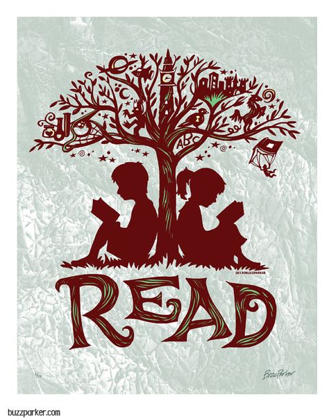 Book Lover Gift Guide Reading Tree, Children Reading, Nook Decor, Adventure Print, Tree Mural, School Murals, 8x10 Art Prints, I Love Books, Love Book