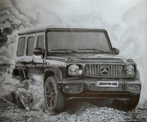 G Class Drawing, G Wagon Sketch, G Wagon Drawing, Mercedes Sketch, Mercedes Drawing, Jeep Drawing, Modern Calligraphy Quotes, Vehicle Drawing, Mercedes Auto