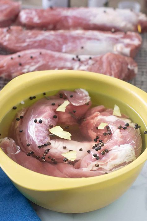 Pork Tenderloin Brine - COOKtheSTORY Pork Tenderloin Brine, Pork Brine Recipe, Baked Tenderloin, Brine Pork Loin, Paleo Pork Tenderloin, Best Pork Tenderloin, Brine For Pork, Smoked Pork Tenderloin, Baked Pork Tenderloin