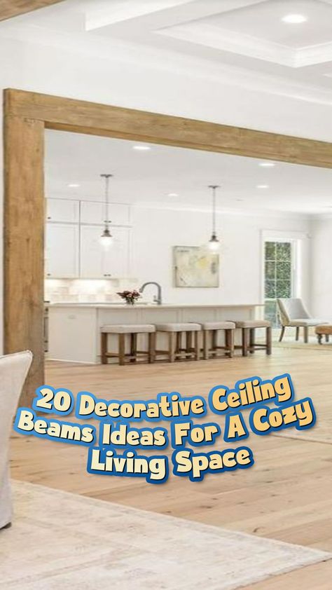 There are quite a lot of references and ideas for a decorative ceiling beam design that might be overwhelming to choose from. Therefore, we have curated 20 amazing decorative ceiling beams ideas that will no doubt turn your space into a cozy living space. Low Ceiling Beams Living Room, Beam Decoration Ideas, Beam Covering Ideas Living Rooms, Ceiling Beam Design, Beam Covering Ideas, Hanging Beam, Ceiling Beams Living Room, Faux Ceiling Beams, Exposed Beams Ceiling