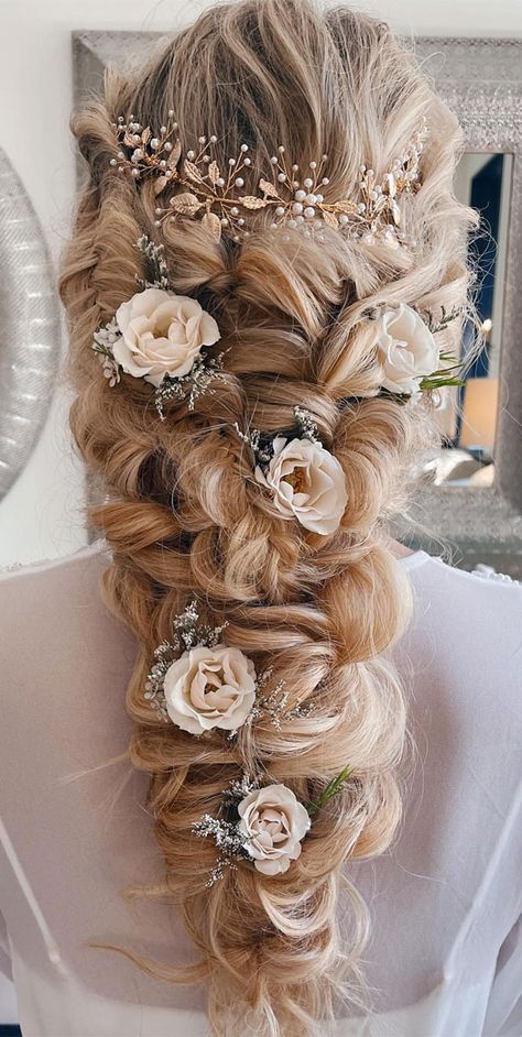 cascading downstyle, boho hairstyle, mermaid braids, Rapunzel braids, boho braids, mermaid downstyle, boho bridal hairstyle, wedding hairstyle Braids Mermaid, Hairstyle Mermaid, Grad Hairstyles, Mermaid Braids, Rapunzel Braid, Hair Down Styles, Braids Boho, Graduation Hair, Chunky Braids