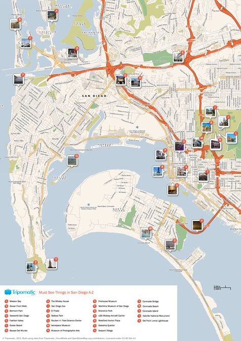 San Diego Printable Tourist Map Map Of San Diego, San Diego Bucket List, San Diego Map, San Diego Attractions, San Diego Vacation, Coronado Island, San Diego Travel, San Diego Living, Usa Beaches