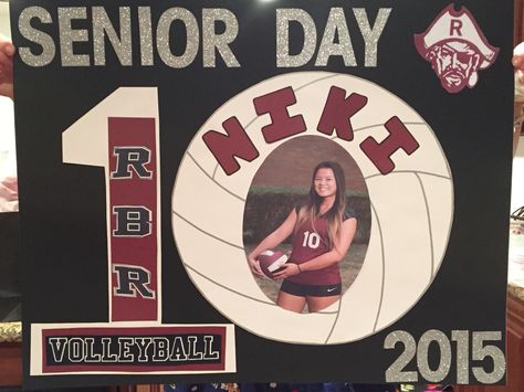 Senior Day Volleyball Poster                                                                                                                                                                                 More Volleyball Senior Poster Ideas, Vball Posters, Trifold Board Ideas, Ideas For Senior Night, Volleyball Senior Night Posters, Senior Poster Ideas, Soccer Senior Night Posters, Senior Night Gift Ideas, Volleyball Senior Night Gifts