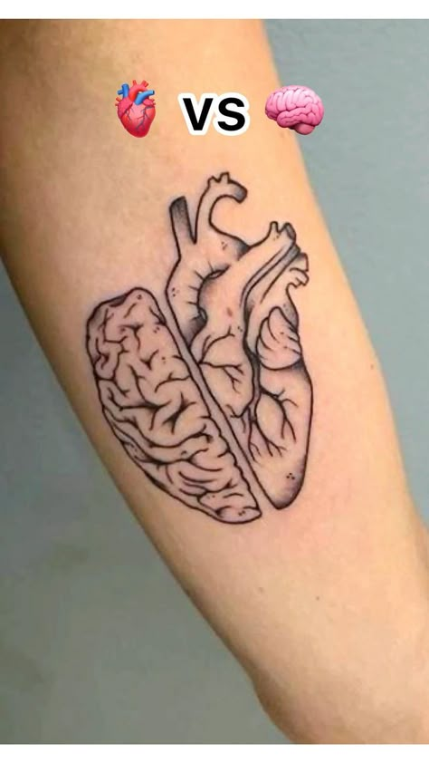 Healthcare Tattoo, Heart Vs Brain, Harry Tattoos, Brain Tattoo, Nurse Tattoo, Tattoo Hand, Tattoo Care, Tattoo Supplies, Skull Tattoos