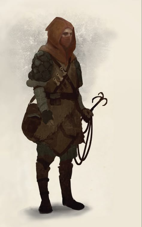 Bandit Rpg, Thief Character Art, Theif Character Design, Medieval Bandit, Dnd Ninja, Dnd Bandit, Dnd Peasant, Bandit Captain, Witcher Armor