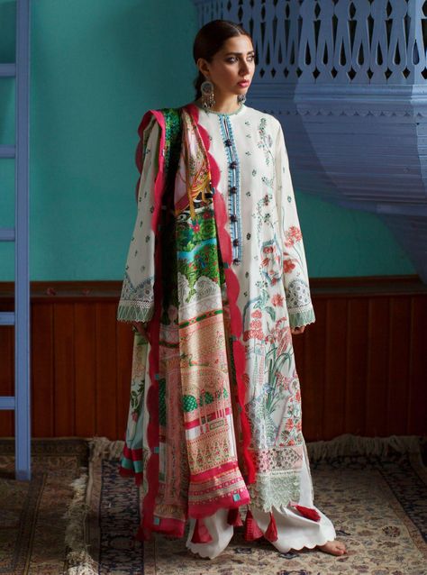 Elan Lawn, Pakistani Boutique, Latest Salwar Suits, Pakistani Suit, Salwar Suits Online, Stylish Suit, Simple Pakistani Dresses, Silk Trousers, Lawn Suits