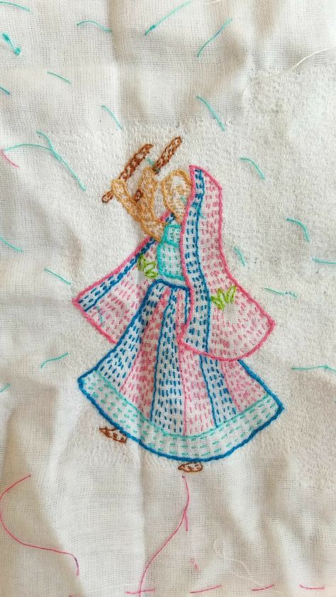 Kantha Embroidery Motifs Traditional Design, Kantha Embroidery Motifs, Kantha Embroidery Designs, Bengal Art, Motifs Embroidery, Embroidery Hoop Wall Art, Kantha Embroidery, Simple Embroidery Designs, Bead Embroidery Tutorial