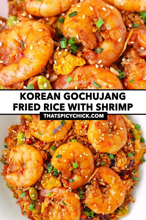 Gochujang Fish, Gochujang Recipe, Veggies And Rice, Chicke Recipes, Coleslaw Salad, Spicy Rice, Shrimp Fried Rice, Shrimp And Rice, Jumbo Shrimp