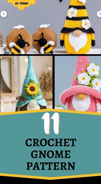 "Add a touch of whimsy to your crochet collection with these adorable crochet gnome patterns! Discover a world of crafting magic as you create these charming and delightful gnomes. Perfect for seasonal decorations or year-round coziness, these crochet patterns offer a fun and rewarding project for crafters of all levels. From traditional to modern designs, there's a gnome for every style. Pin your favorites and start crocheting your way to a whimsical wonderland of these cute creatures!" Easter Gnomes Crochet, Crochet Summer Gnome, Free Crochet Gnome Pattern Amigurumi Easy, Free Crochet Patterns For Gnomes, Crochet Spring Gnome, Easy Crochet Knomes, Crochet Spring Gnomes Free Pattern, Summer Amigurumi Free Pattern, Gnome Amigurumi Free Pattern