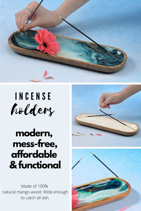 Diy Incense Stick Holder, Diy Bohemian Decor, Ashtray Ideas, Diy Incense, Diy Incense Holder, Incense Tray, Nerd Decor, Salt Dough Crafts, Dough Ideas