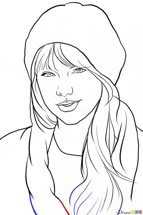 How to Draw Taylor Swift, Famous Singers Taylor Swift Guitar, Taylor Swift Fotos, Taylor Swift Drawing, Taylor Swift Tattoo, Taylor Swift Posters, Celebrity Drawings, Outline Art, Famous Singers, Outline Drawings