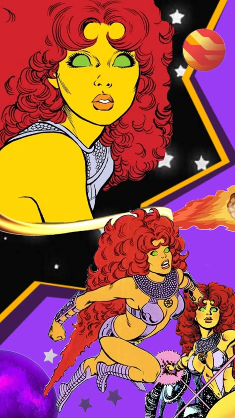 Starfire Wallpaper Iphone, Starfire 80s Style, 1980 Starfire, Starfire Wallpaper, Starfire Comics 90s, Old Starfire Comic, Dc Starfire, Kory Anders, Fairy Aura