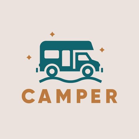 Caravan Logo Design, Van Logo Design, Camper Logo Design, Caravan Logo, Rv Logo, Logo Camping, Travel Logos, Camper Logo, Trailer Logo