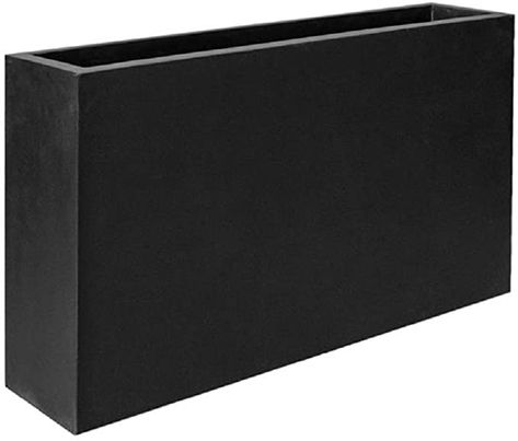 Amazon.com : Elegant Modern Black Rectangular Jort Indoor Outdoor Planter Pot – 20”H x 8”W x 36”L - Flower Planters by Pottery Pots : Garden & Outdoor Square Glass Jars, Pots Garden, House Pool, Mid Century Planter, Pottery Pots, Window Planters, Vegetable Garden For Beginners, Outdoor Bean Bag, Glass Spice Jars