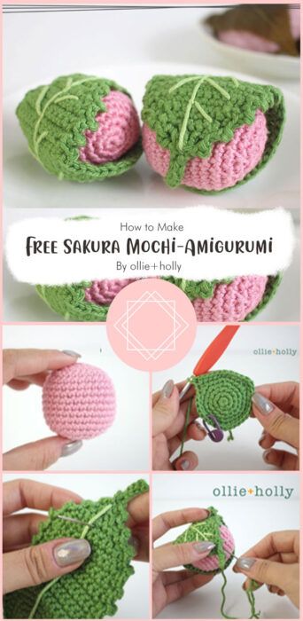 Crochet Mochi, Crochet Mini Carrot Free Pattern, Macaroon Blossom Crochet, Crochet Carrot Keychain, Raspberry Amigurumi, Amigurumi Cow Pattern, Sakura Mochi, Crochet Alphabet, Amigurumi Cow