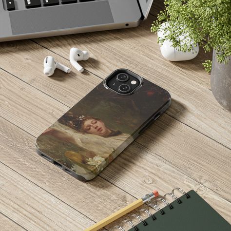 Ophelia Phone Case Renaissance Classic Art Soft Grunge - Etsy Iphone 13 Phone Cases Aesthetic, Romanticism Era, Dark Academia Phone Case, Aesthetic Phone Case Ideas, Grunge Dark Academia, Vintage Phone Case, Cottagecore Dark, John William Waterhouse, Art Phone Case