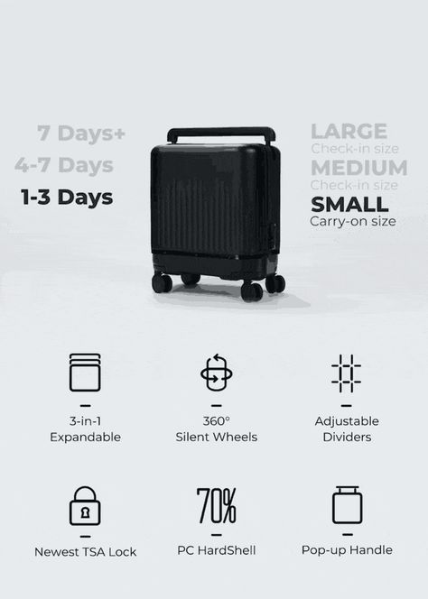 ‘Incredibly clever’ telescopic luggage bag can expand or contract based on how much you’re packing - Yanko Design Travel Accessories For Men, One Suitcase, Small Luggage, Suitcase Storage, Carry On Size, Hardside Luggage, Ux Design Inspiration, Luggage Sizes, Luggage Bag