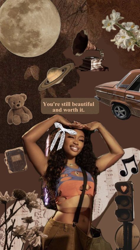 🐻brown, vintage, old, aesthetic, wallpaper, sza, singer, artist Sza In Blue, Old Aesthetic Wallpaper, Sza Aesthetic Wallpaper Blue, Sza Collage Wallpaper, Old Aesthetic, Sza Singer, Pretty Wallpaper Ipad, Cute Images For Wallpaper, Cute Lockscreens