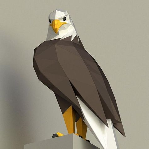 Papercraft Animals, Eagle 3d, Dog Template, Papercraft Download, Baby Animal Drawings, Poly Art, Perfect Aesthetic, Vector Art Design, Bedroom Wall Designs