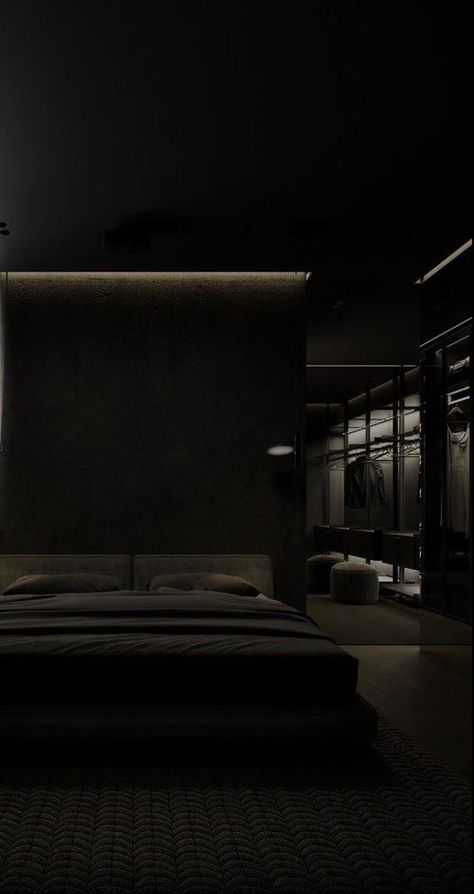 Black Bedroom Design, Dark Bedroom, Dark House, Luxury Bedroom Design, Dark Interiors, Luxury Homes Dream Houses, Dream House Interior, Dark Room, Room Inspiration Bedroom