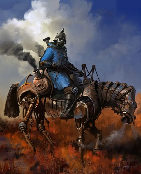 ArtStation - Von Fisher project covers, Ignacio Bazan Lazcano Steampunk Wallpaper, Mechanical Horse, Steampunk Characters, Steampunk Artwork, Art Cyberpunk, Steampunk Ideas, Art Steampunk, Concept Art World, Diesel Punk