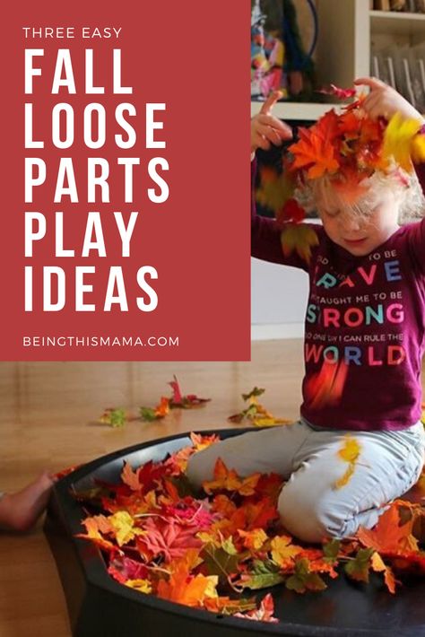 Three of my favourite fall loose parts play ideas that are fast and easy to set up and tear down. Great for babies through to toddlers - they were all hits during daycare! Fall Loose Parts Ideas, Fall Loose Parts, Loose Parts Play Ideas, Dramatic Play Toddlers, Fall Prek, Fall Activities For Toddlers, Loose Parts Play, Fall Colours, Toddler Fall