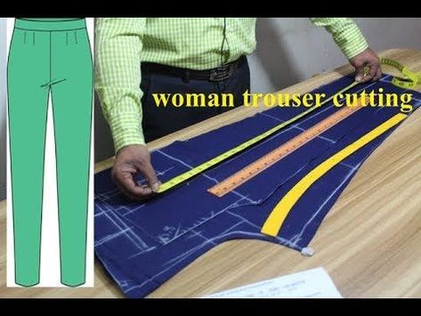 How To Cut Pants, Pants Pattern Womens, How To Cut Trouser, Ladies Pants Pattern, Trouser Pants Pattern For Women, Women Trousers Pattern, Trouser Pants Pattern, Ladies Pant, Men Pants Pattern