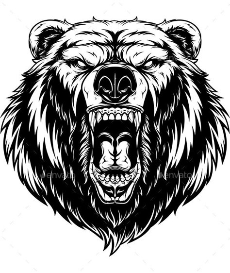 Beruang Grizzly, Grizzly Bear Tattoos, Bear Tattoo Designs, Angry Bear, Bear Vector, Bear Tattoos, Bear Silhouette, Bear Drawing, Bear Tattoo