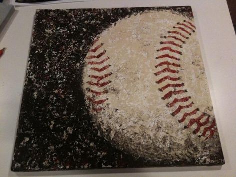 Diy Canvas Frame, Baseball Painting, Baseball Canvas, Headboard Art, Art Sherpa, Baseball Photography, Mother Daughter Projects, Painting Parties, Baseball Decor