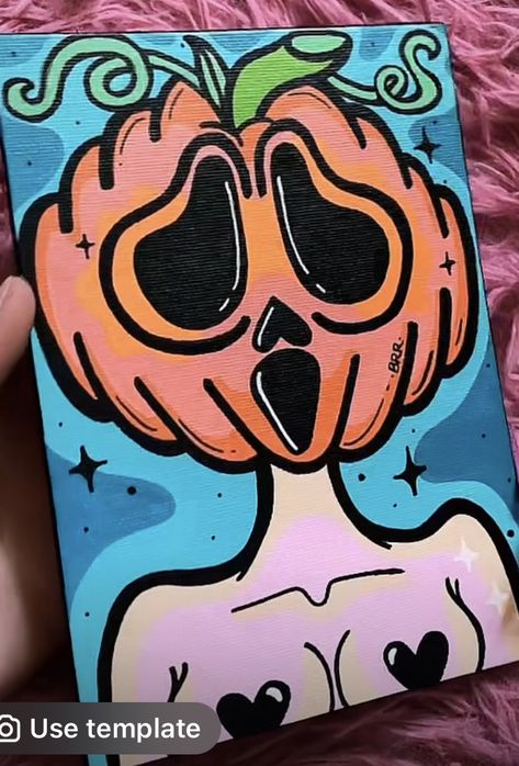 Halloween Canvas Art, Disney Canvas Art, Posca Art, Hippie Painting, Simple Canvas Paintings, Cute Canvas Paintings, Graffiti Style Art, Easy Canvas Art, Canvas Drawings