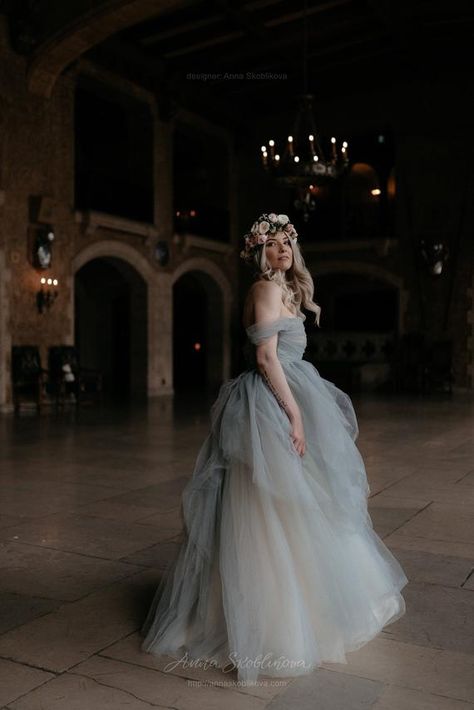 Gray Grey Wedding Dress, Off the shoulder wedding dress, Corset wedding dress, Princess wedding dres Delicate Wedding Dress, Wedding Dress Corset, Wedding Dress Off The Shoulder, Wedding Dress Princess, Long Sleeve Bridal Dresses, Off The Shoulder Wedding Dress, Corset Wedding Dress, Grey Wedding Dress, Shoulder Wedding Dress